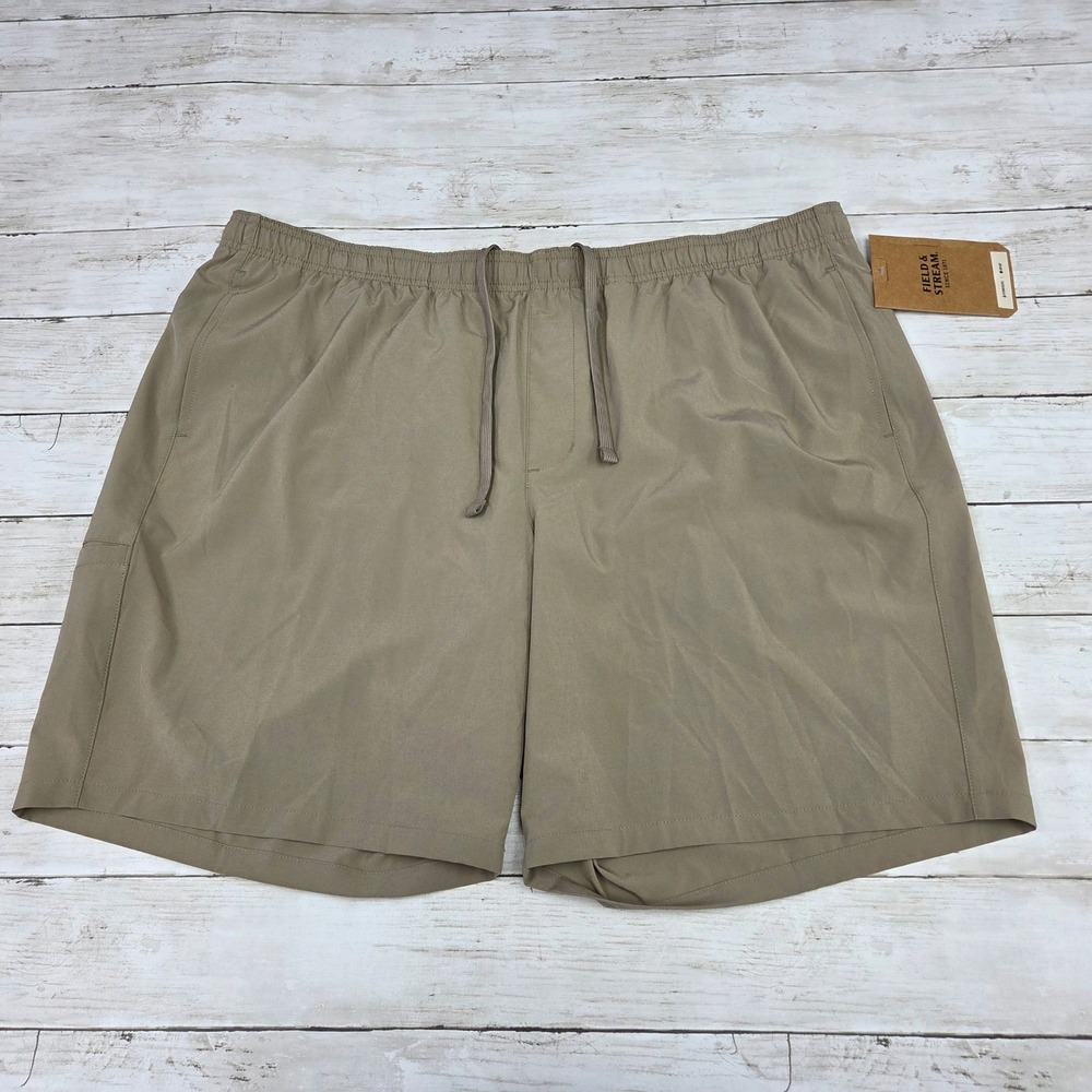 Field & Stream Shorts Men 2XL Tan Pull On Winter Twig HydroRepel UPF 50+ Utility